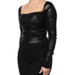 Dolce & Gabbana Black Viscose Long Sleeves Fitted Blouse Top