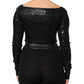 Dolce & Gabbana Black Viscose Long Sleeves Fitted Blouse Top