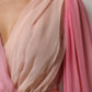 Dolce & Gabbana Pink Plunging V-neck Long Sleeves Blouse Top