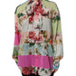 Dolce & Gabbana Multicolor Floral Patchwork Long Sleeves Top