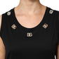 Dolce & Gabbana Black DG Embellished Sleeveless Tank Top