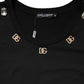 Dolce & Gabbana Black DG Embellished Sleeveless Tank Top