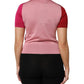 Dolce & Gabbana Pink Short Sleeves Buttoned Ascot Collar Top