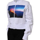 MSGM White Graphic Print Cotton Long Sleeves Full Zip Bomber Jacket