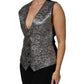 Dolce & Gabbana Silver Floral Jacquard Sleeveless Vest Top