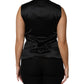 Dolce & Gabbana Silver Floral Jacquard Sleeveless Vest Top