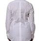 Dolce & Gabbana White Cotton Floral Embellished Shirt Top