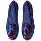 Charles Philip Blue Velvet Flat Shoe