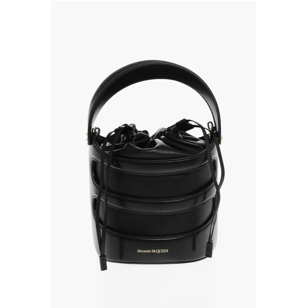 Leather THE RISE Bucket Bag with Removable Shoulder Strap
