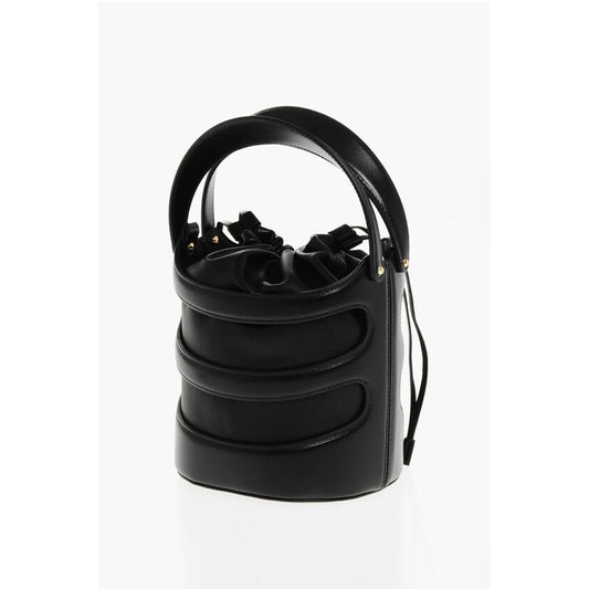 Leather THE RISE Bucket Bag with Removable Shoulder Strap