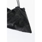 Leather Handbag with Drawstring