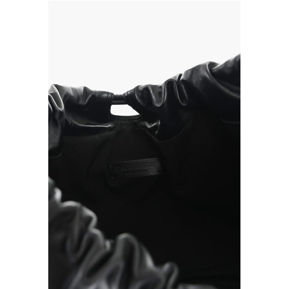 Leather Handbag with Drawstring