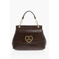 LOVE Faux Leather Bag with Golden Details and Removable Shou