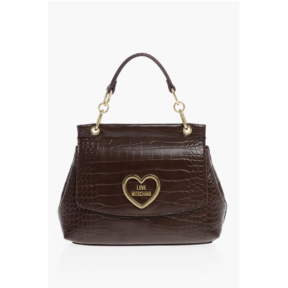 LOVE Faux Leather Bag with Golden Details and Removable Shou