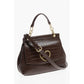 LOVE Faux Leather Bag with Golden Details and Removable Shou