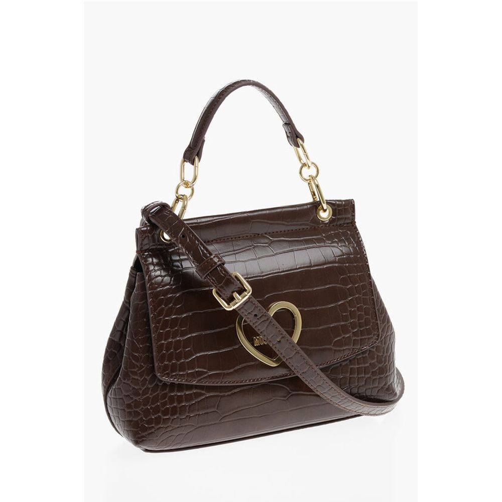 LOVE Faux Leather Bag with Golden Details and Removable Shou