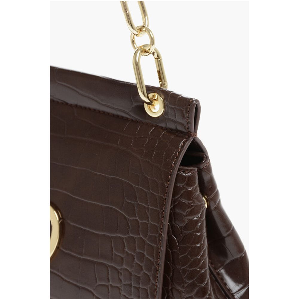LOVE Faux Leather Bag with Golden Details and Removable Shou