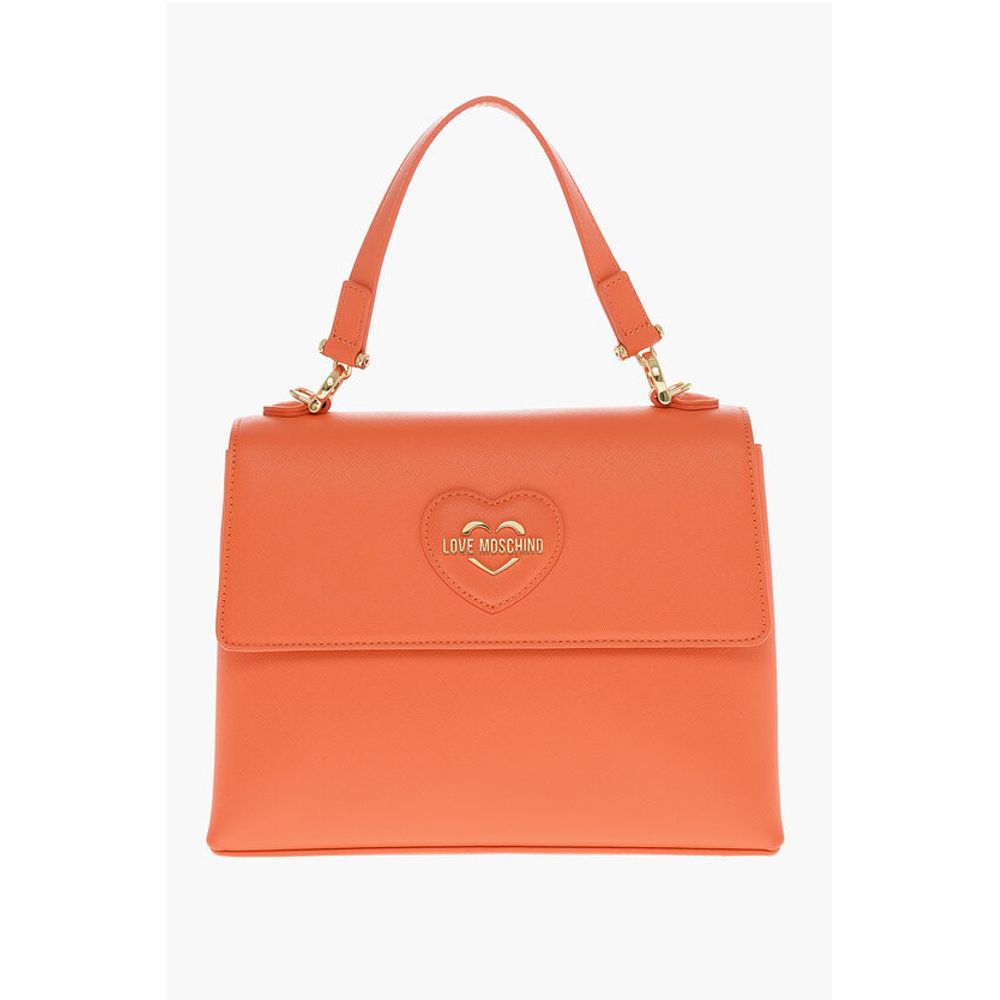 LOVE Saffiano Faux Leather Hande Bag with Removable Shoulder