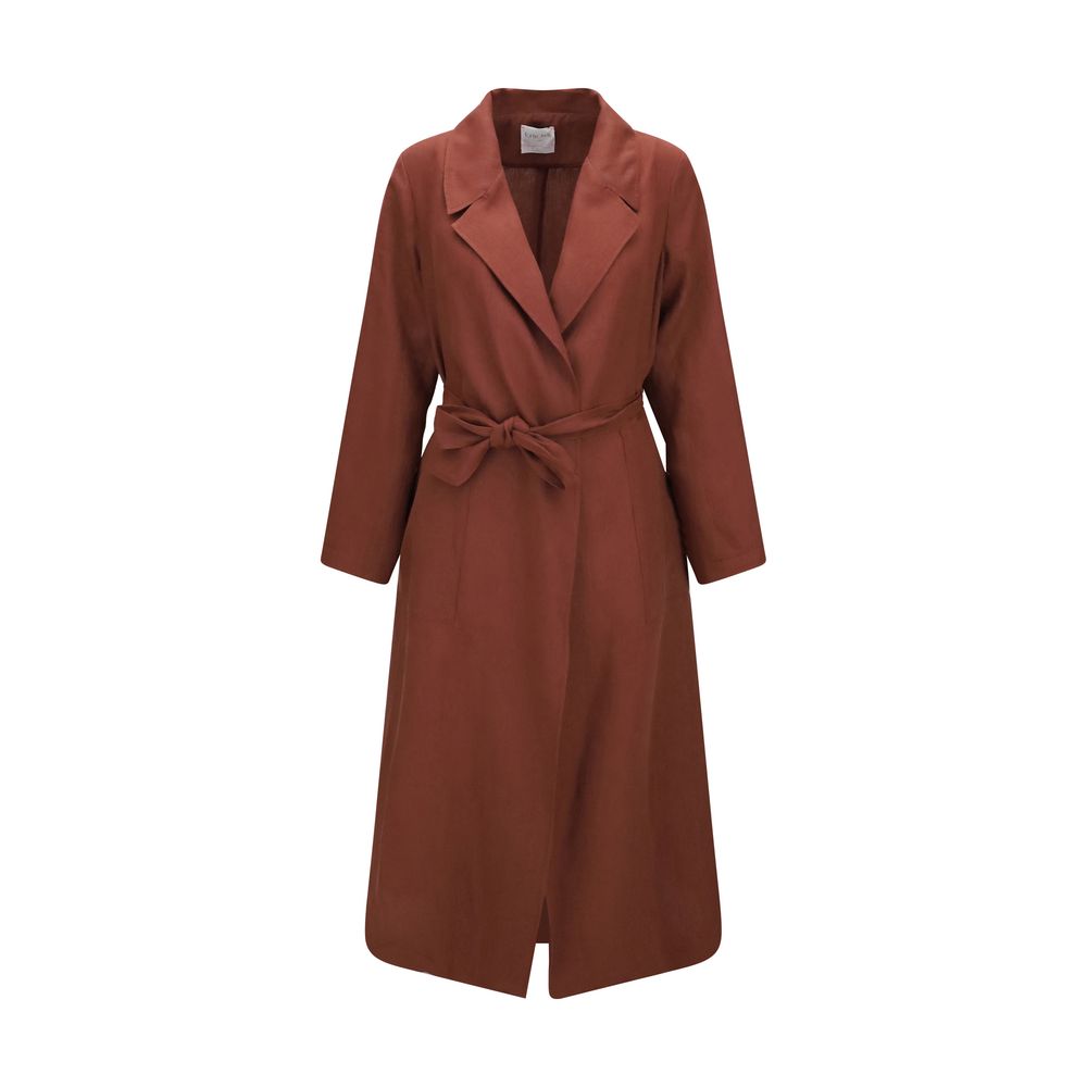 Belted linen Coat
