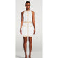 Balmain White Viscose Women Dress with Faux Gold Buttons