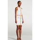 Balmain White Viscose Women Dress with Faux Gold Buttons