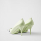 Satin And Metallic Leather Pumps