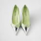 Satin And Metallic Leather Pumps