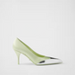 Satin And Metallic Leather Pumps