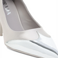 Prada Satin And Metallic Silver Leather Pumps