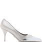 Prada Satin And Metallic Silver Leather Pumps