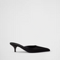 Prada Black Satin Sabot