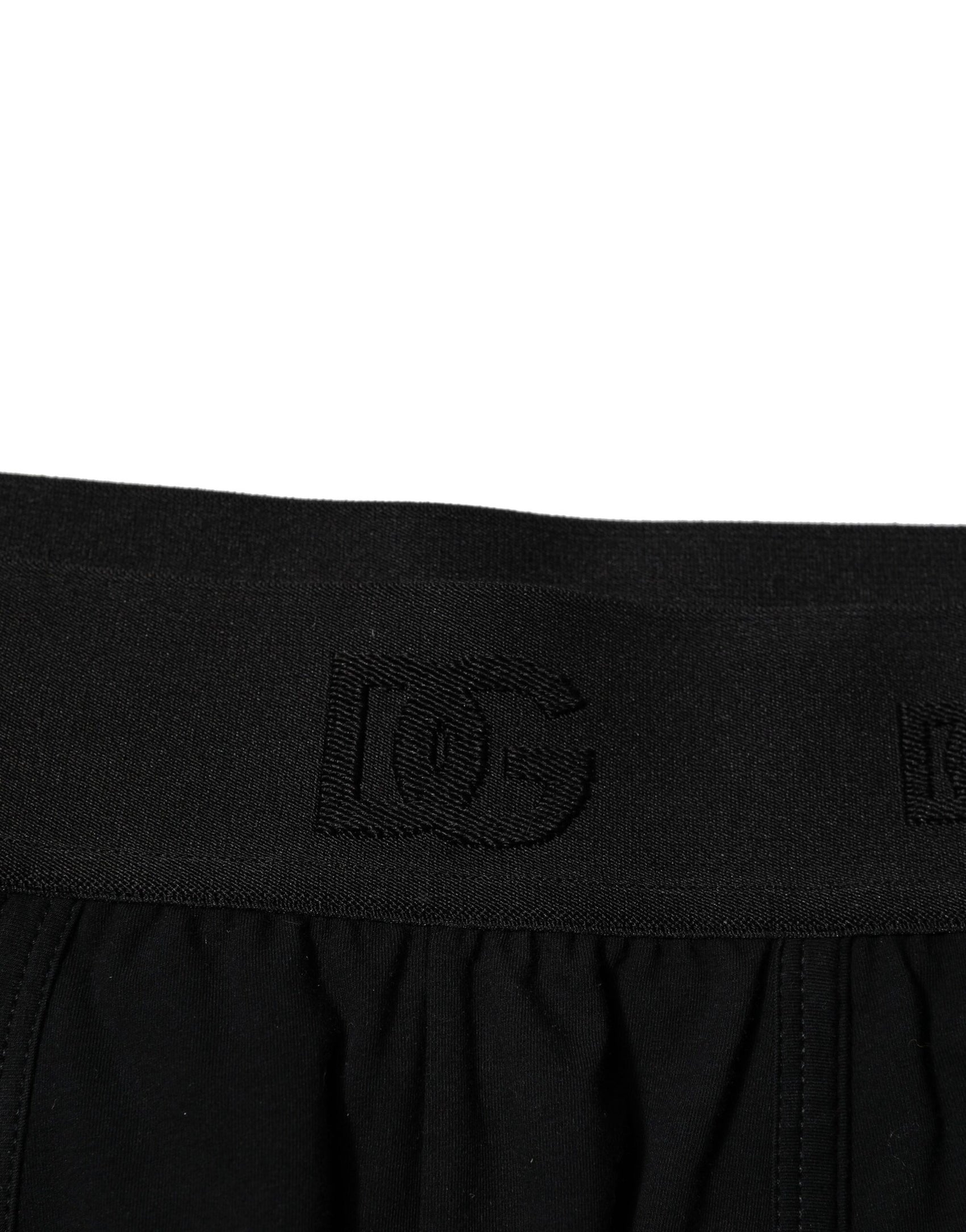 Dolce & Gabbana Black Cotton Stretch Regular Boxer Underwear