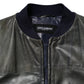 Dolce & Gabbana Black Lambskin Leather Biker Full Zip Jacket