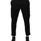 Dolce & Gabbana Black Cotton Dress Slim Formal Pants