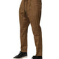 Dolce & Gabbana Brown Cotton Chino Mid Waist Men Pants