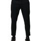 Dolce & Gabbana Black Cotton Mid Waist Jogger Pants