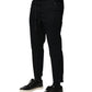 Dolce & Gabbana Black Cotton Mid Waist Jogger Pants