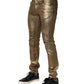Dolce & Gabbana Gold Tattered Cotton Stretch Slim Denim Jeans