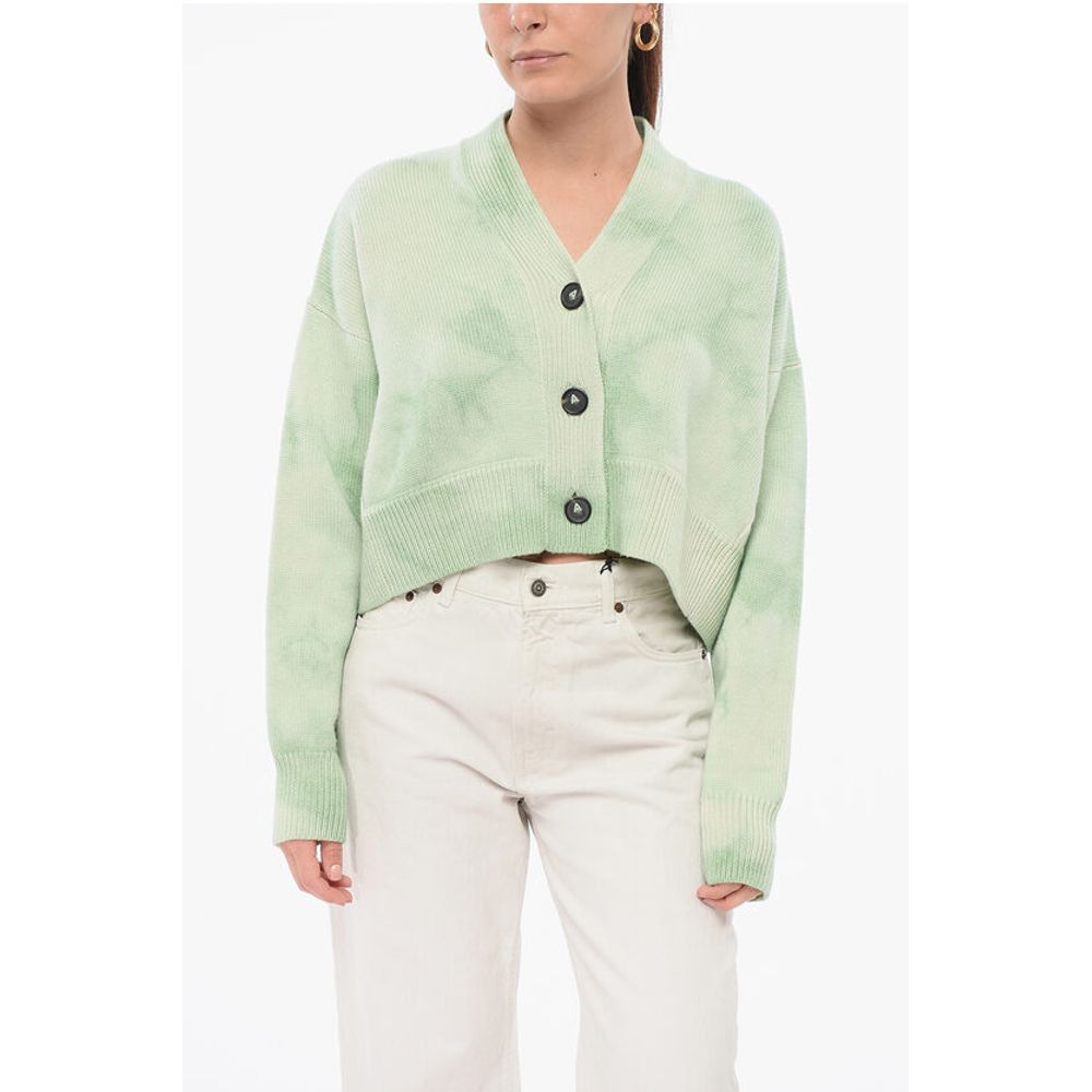 Tie Dye Virgin Wool Crop Cardigan