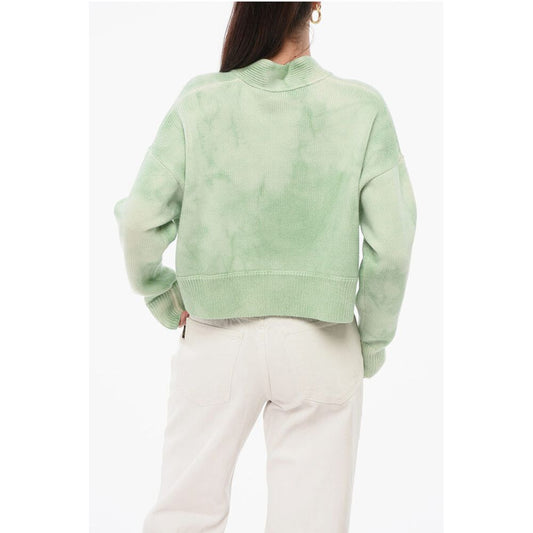 Tie Dye Virgin Wool Crop Cardigan