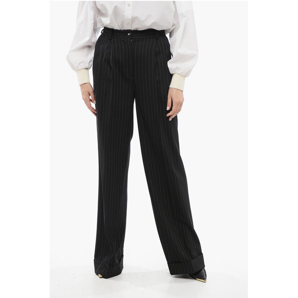 Pinstriped Flared Pants
