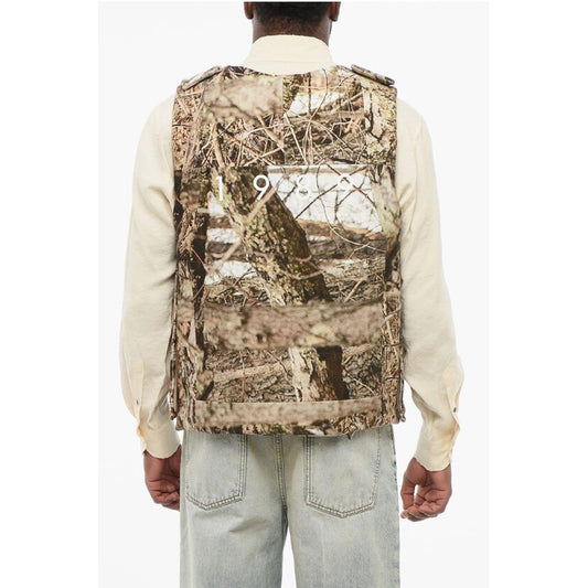 Printed Cotton CAMOUFLAGE Padded Vest with Velcro Closure