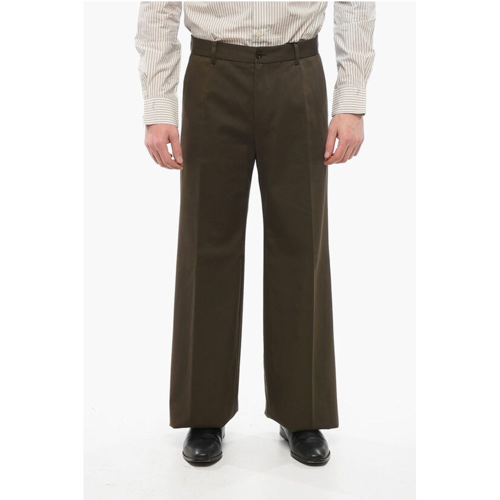Cotton Wide Leg Chinos Pants
