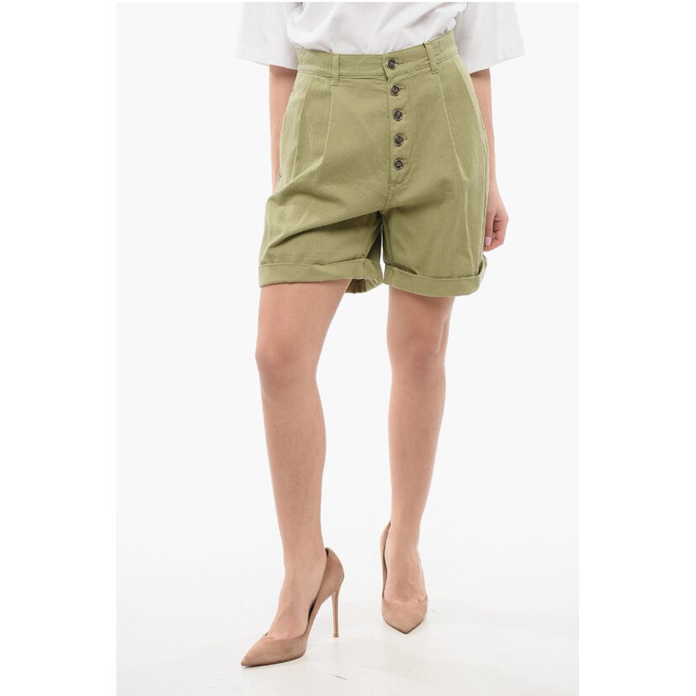 Pleated High-waisted Shorts