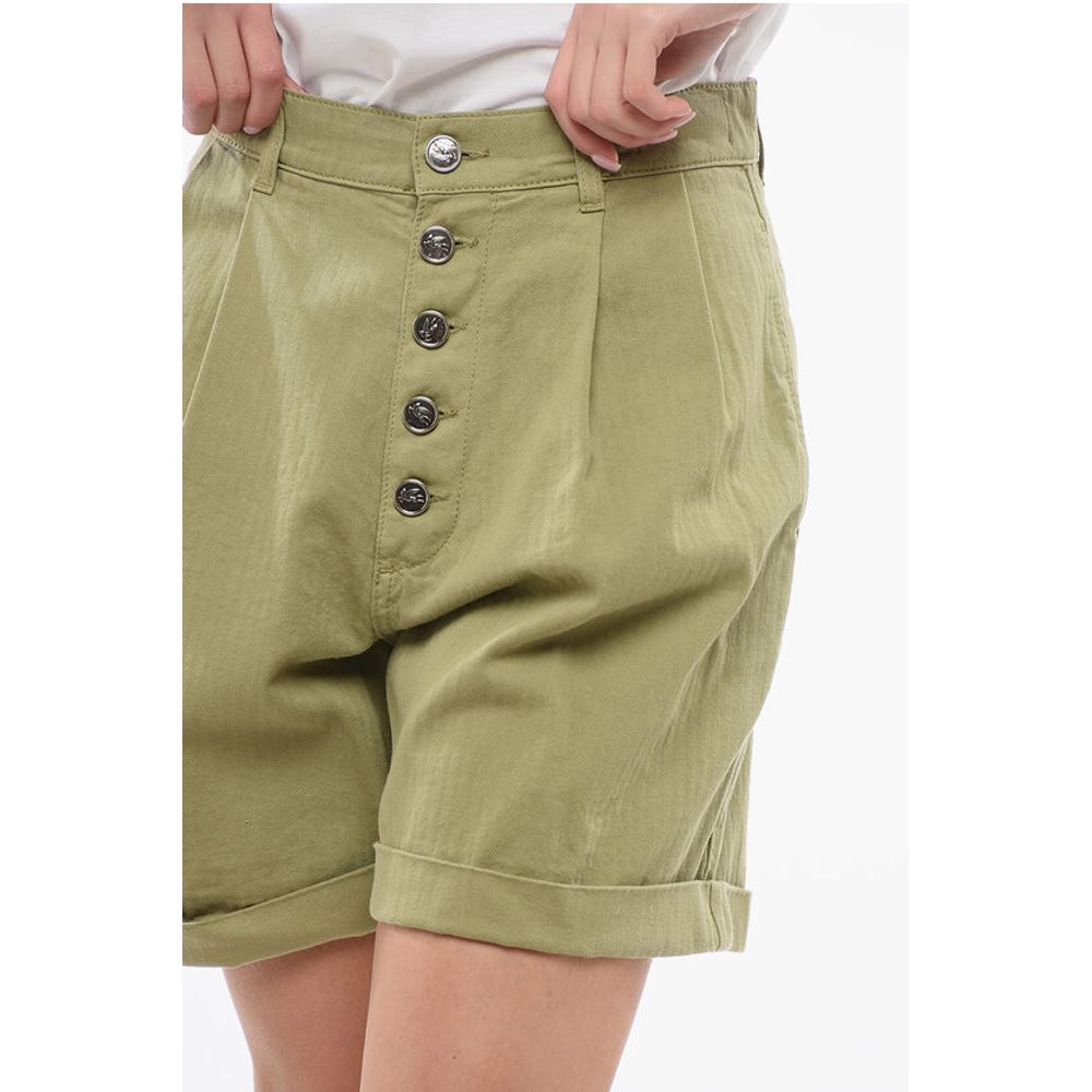 Pleated High-waisted Shorts