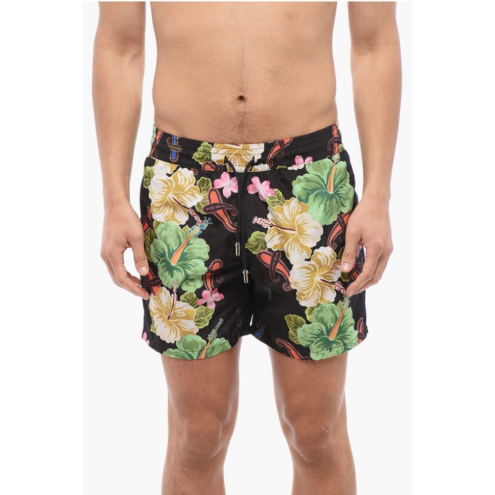 Floral Patterned Swim Shorts with 2 Pockets