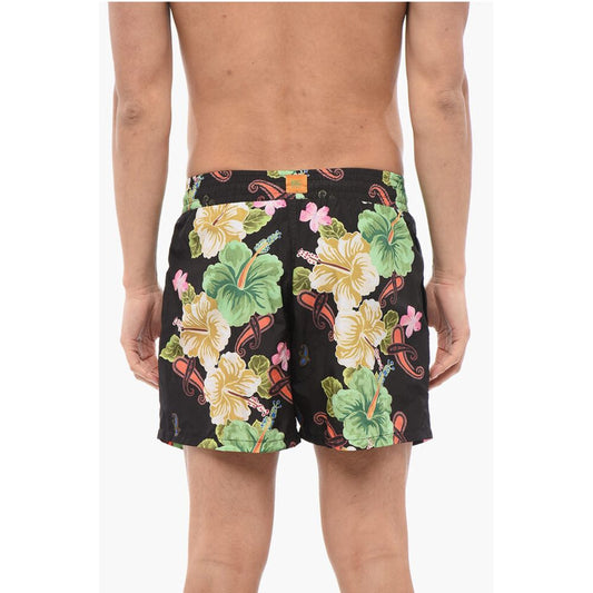 Floral Patterned Swim Shorts with 2 Pockets