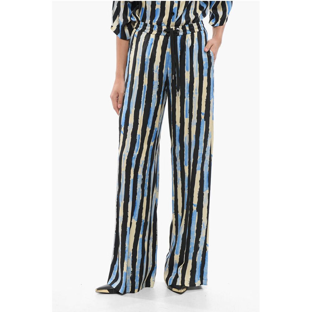 Striped POIROT Pants with Elastic Waistband