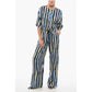 Striped POIROT Pants with Elastic Waistband