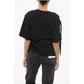 Cotton Crew-neck T-shirt with Lace Up Details